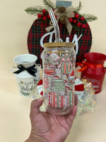 Christmas Book Joy 16oz Can Shape Glass Cup