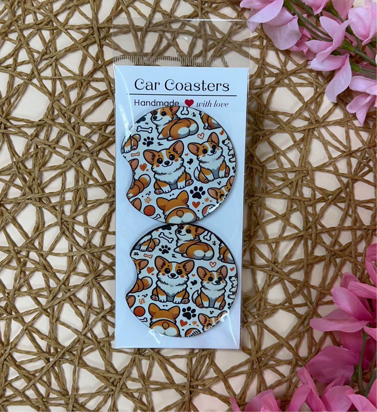Corgi car coaster set