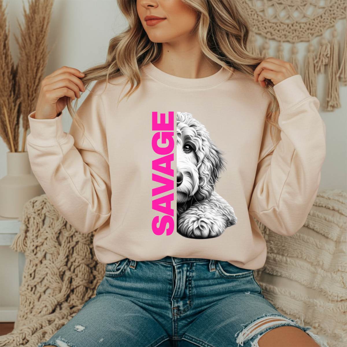 Savage Golden doodle Crewneck