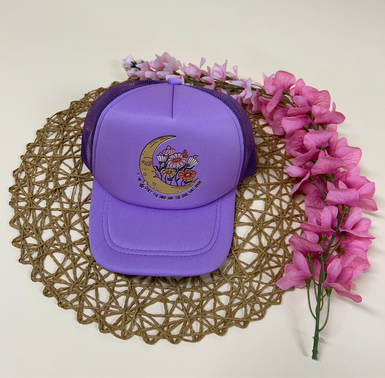 Quiet the mind trucker hat