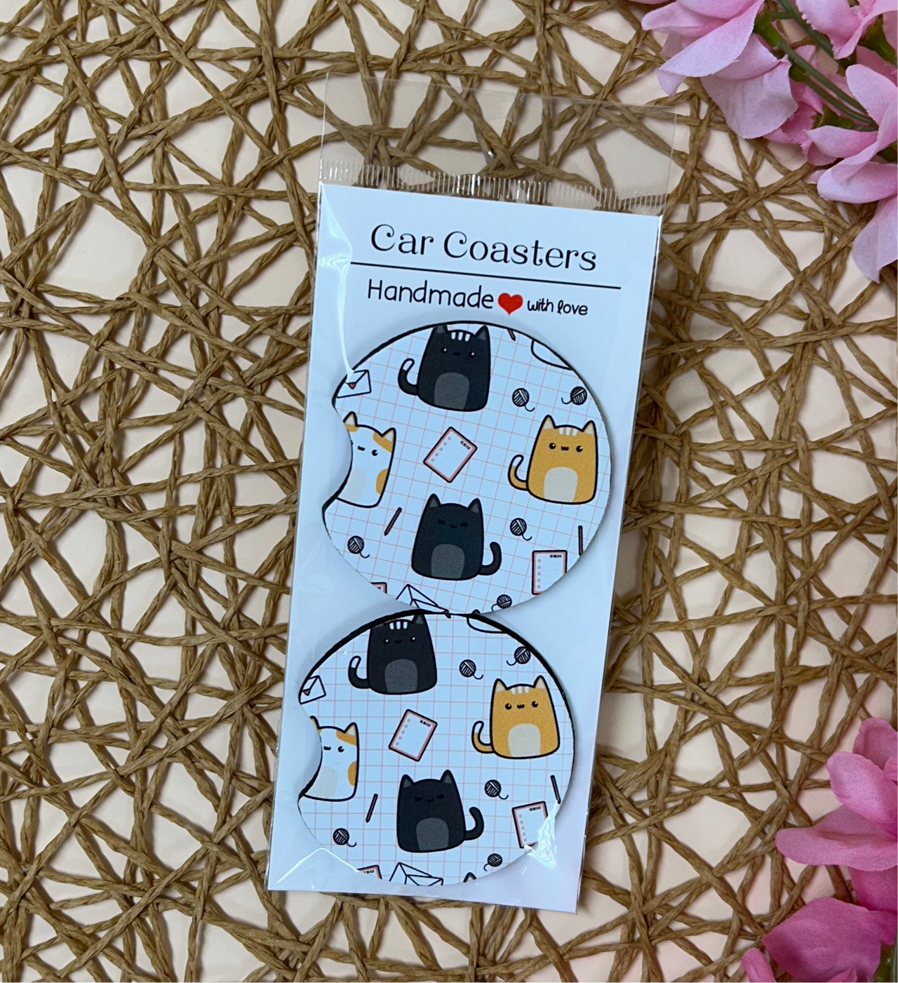 nothin' butt cat's car coaster set