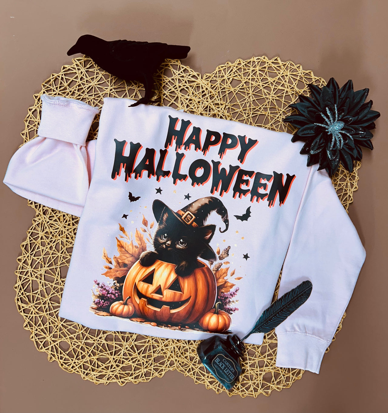 Pumpkin cat crew neck