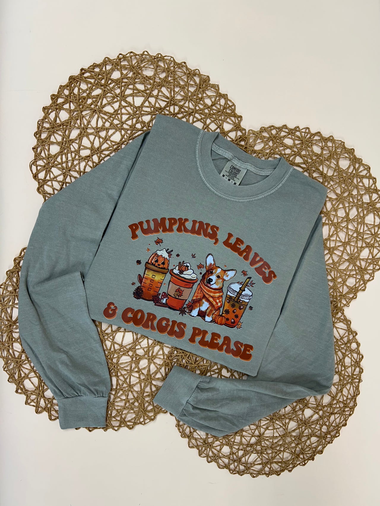 Leaves & corgis please long sleeve
