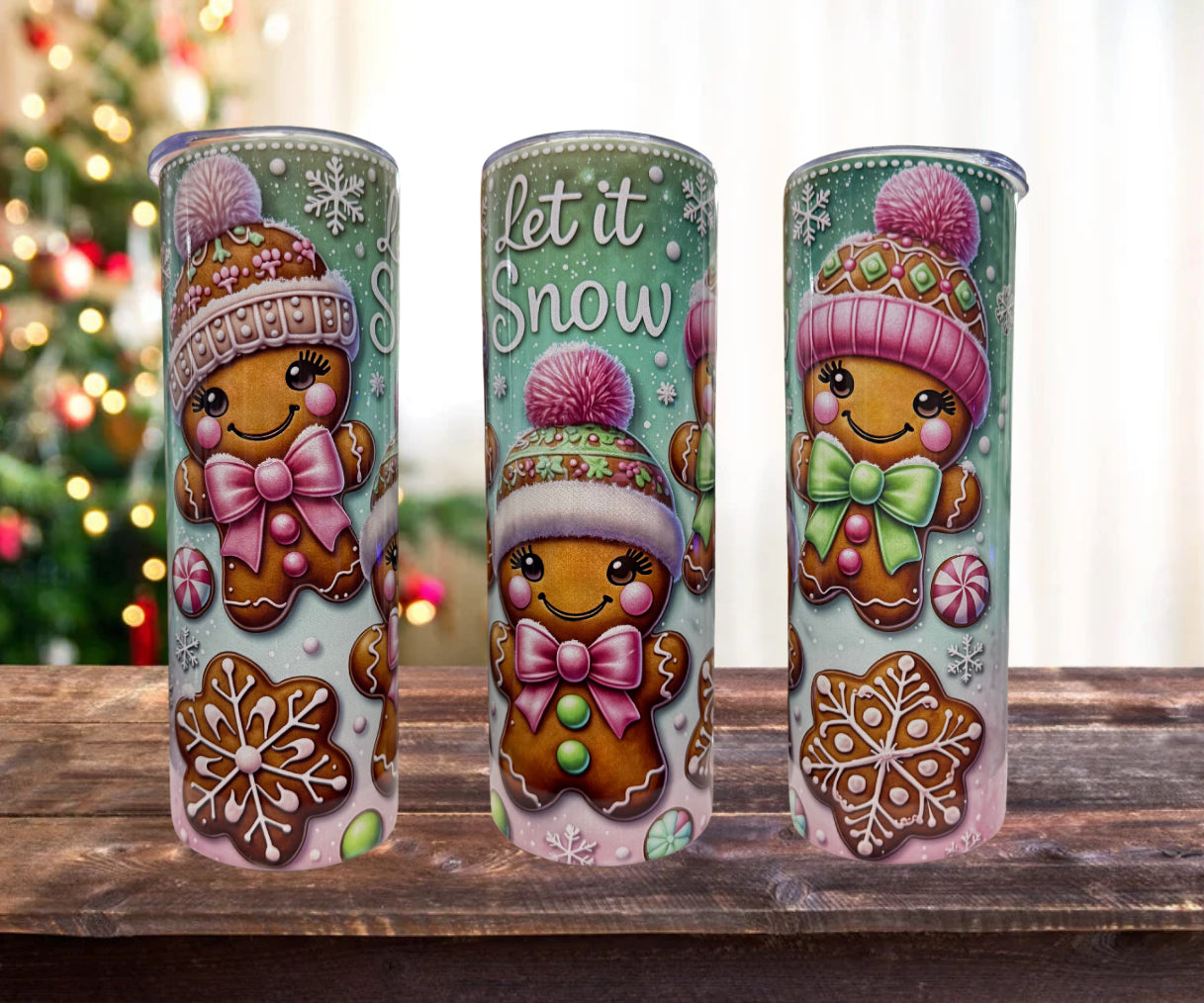 Let it snow 20 oz stainless steel skinny tumbler