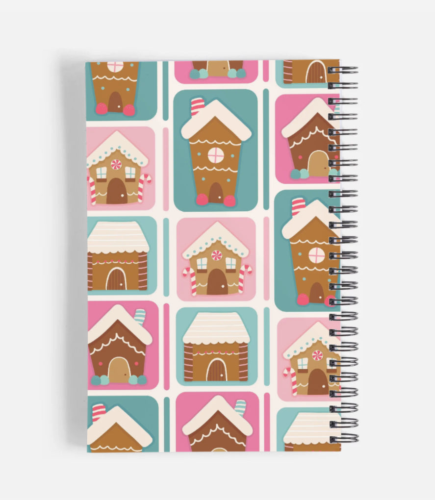 gingerbread house in pink notebook (pre-order)