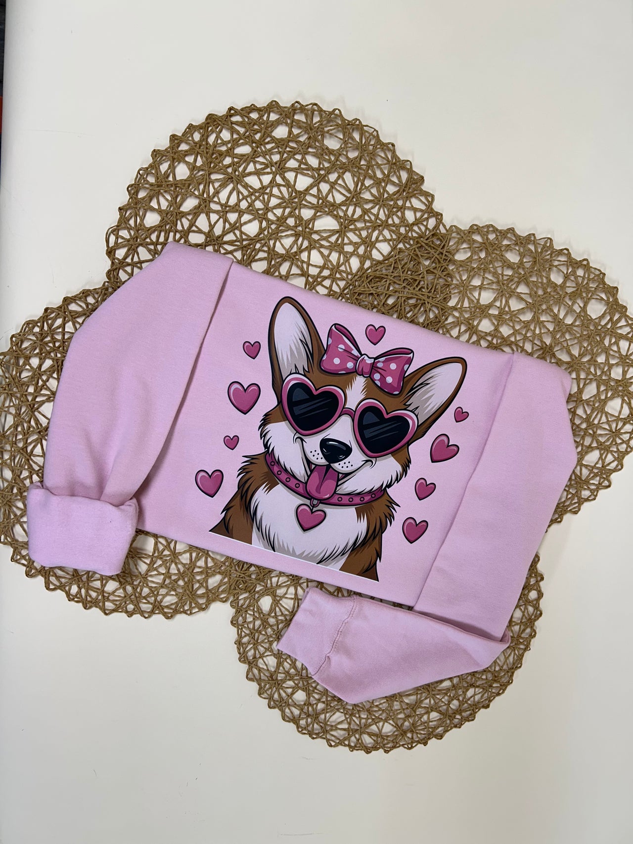 Coquette corgi crewneck