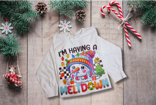 Having a meltdown Unisex Lighweight Cotton Crewneck Sweatshirt comfort colors