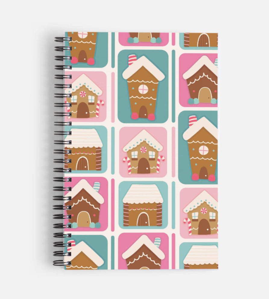 gingerbread house in pink notebook (pre-order)