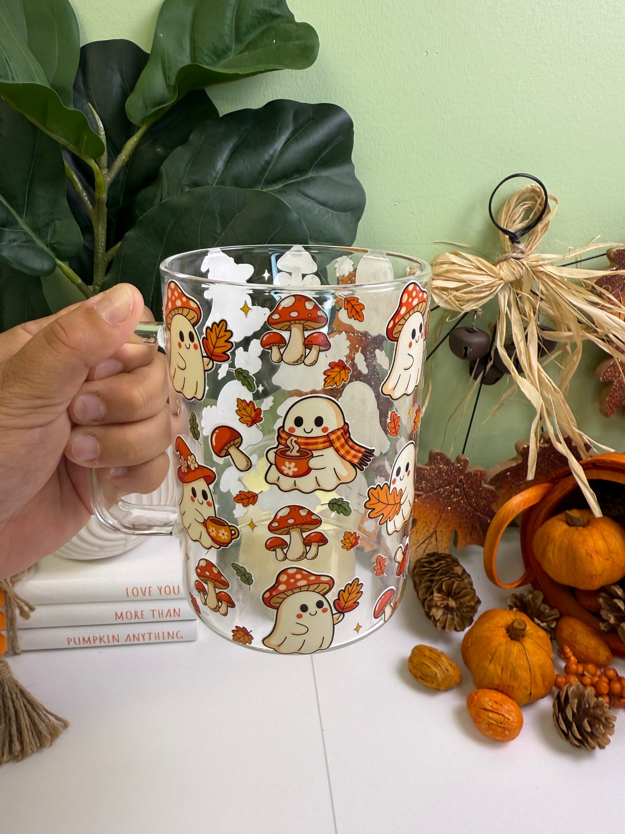 Cozy Ghouls glass mug