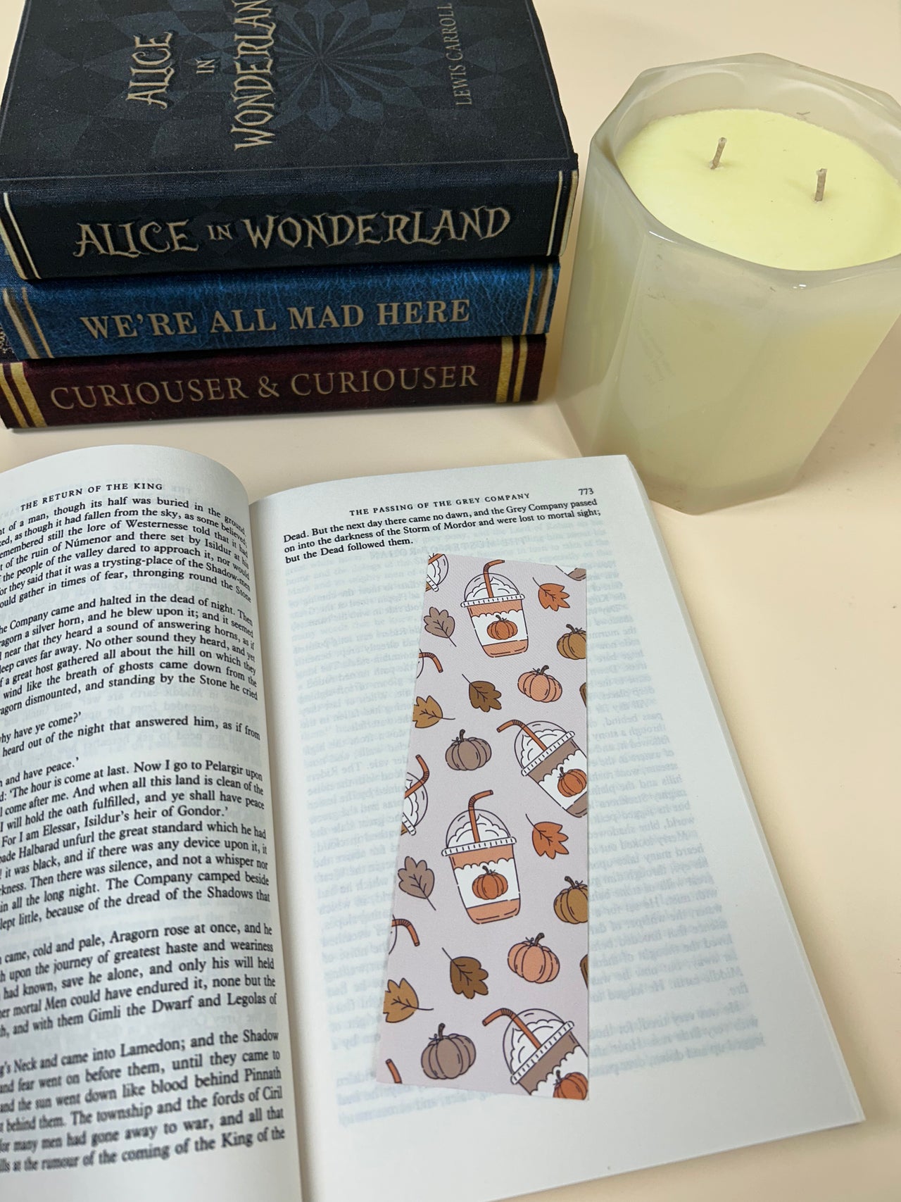 Pumpkin spice bookmark