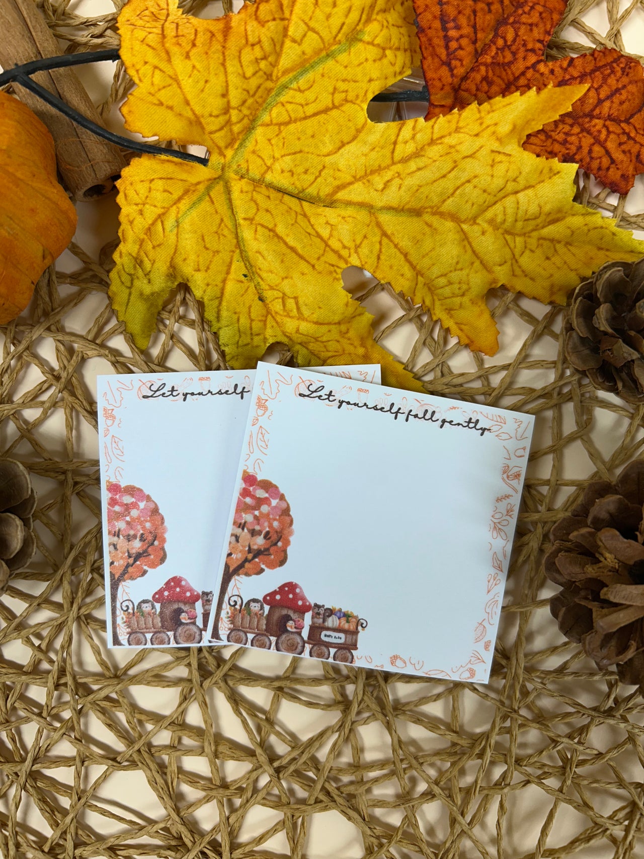 Let yourself fall gently sticky note