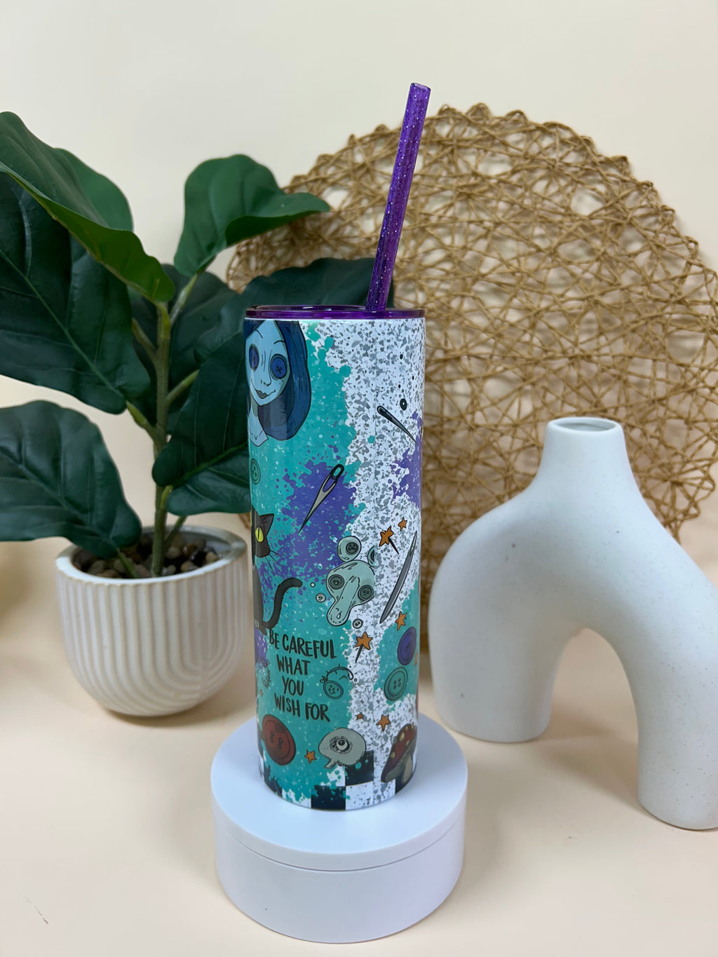 Coraline careful wishes tumbler