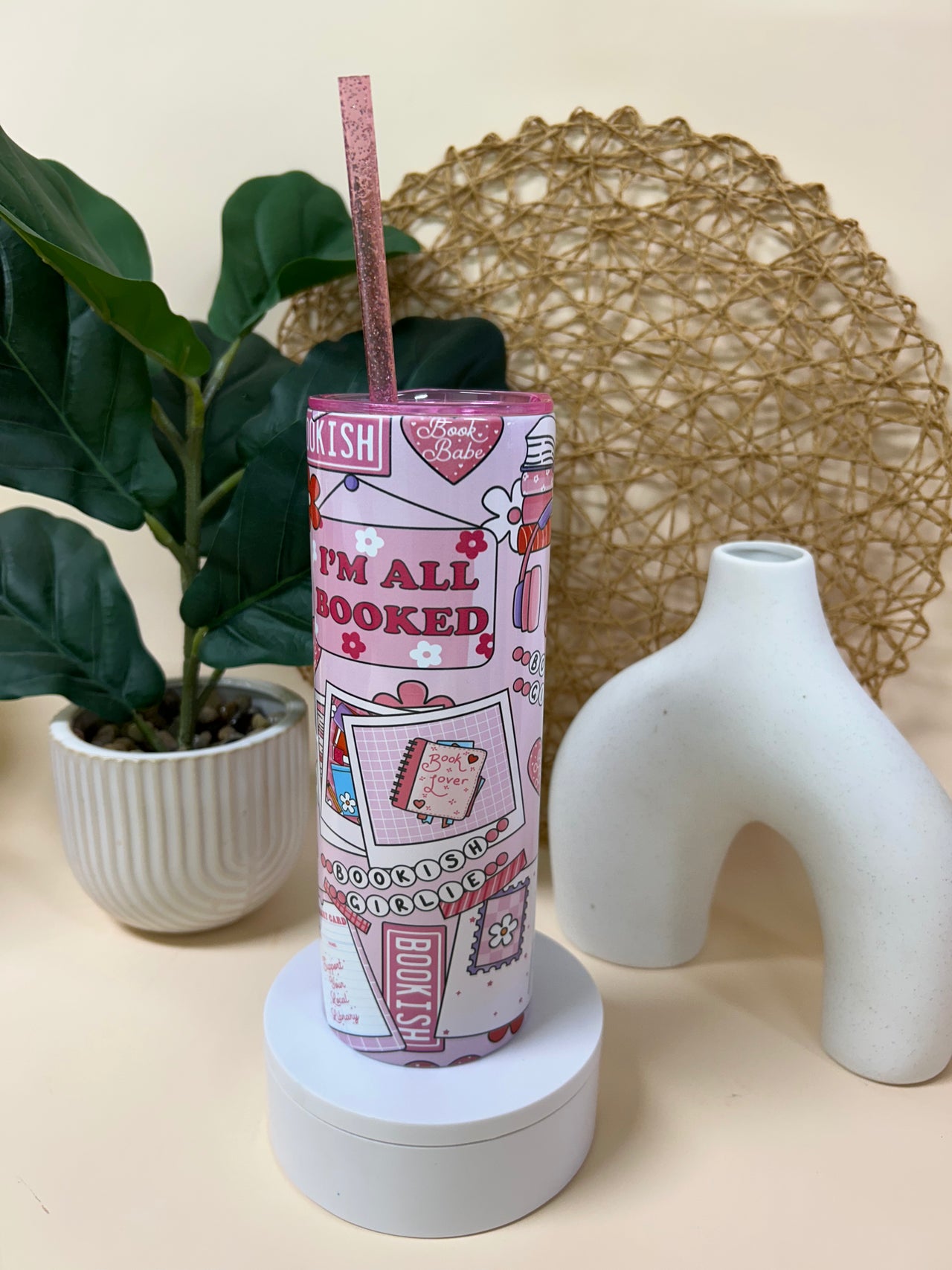 I'm all booked girlie tumbler