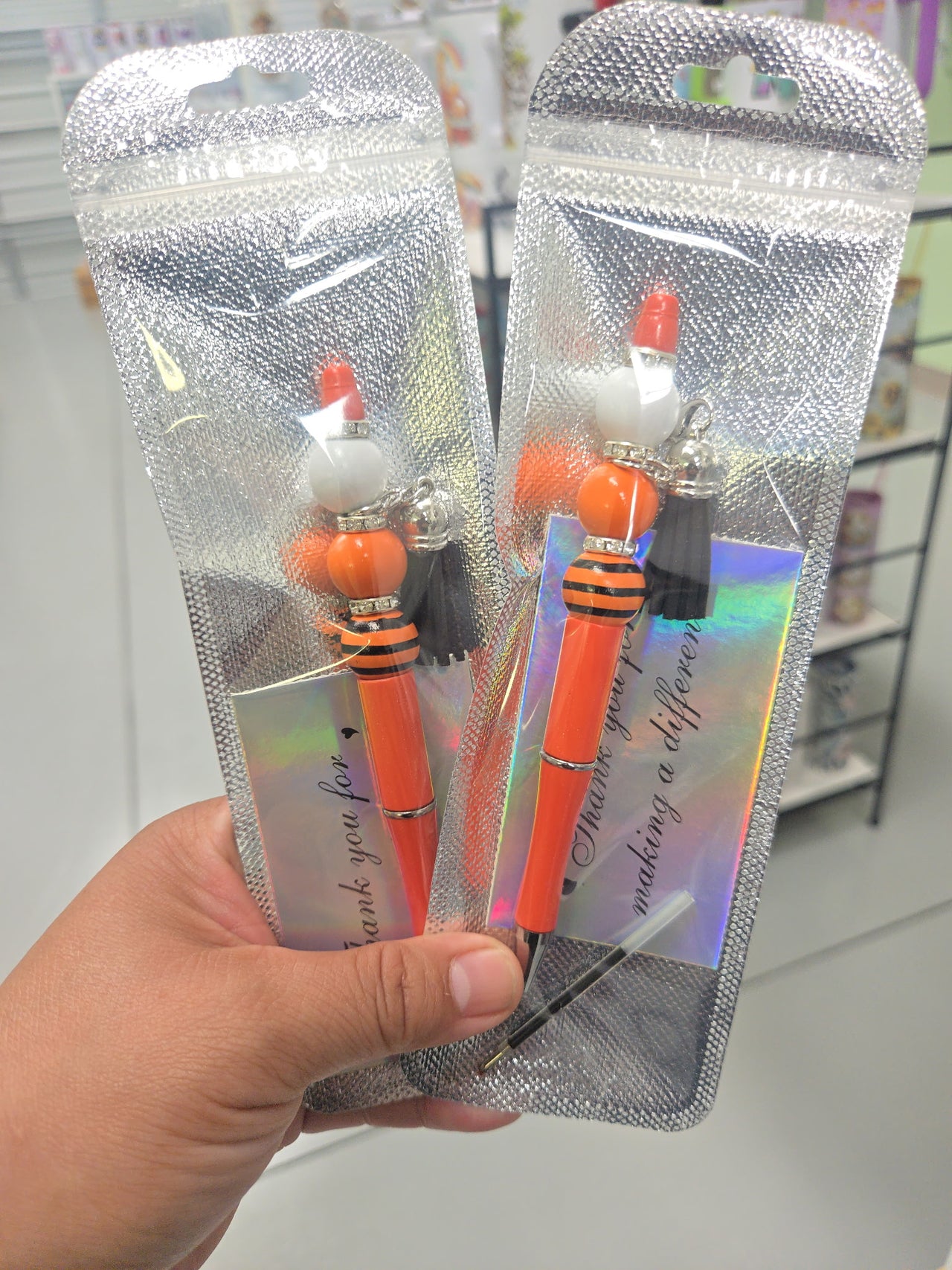 Orange stripe pen