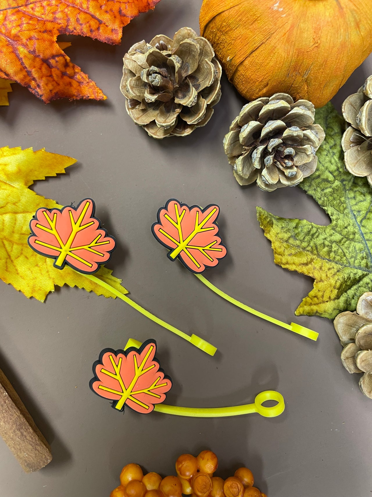Fall leave 7-8mm straw topper