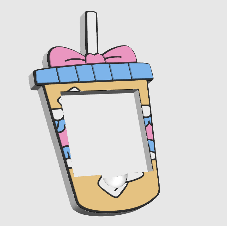 Iced coffee 3D sticky note holder