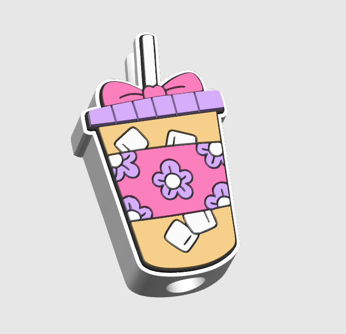 Iced coffee 3D straw topper