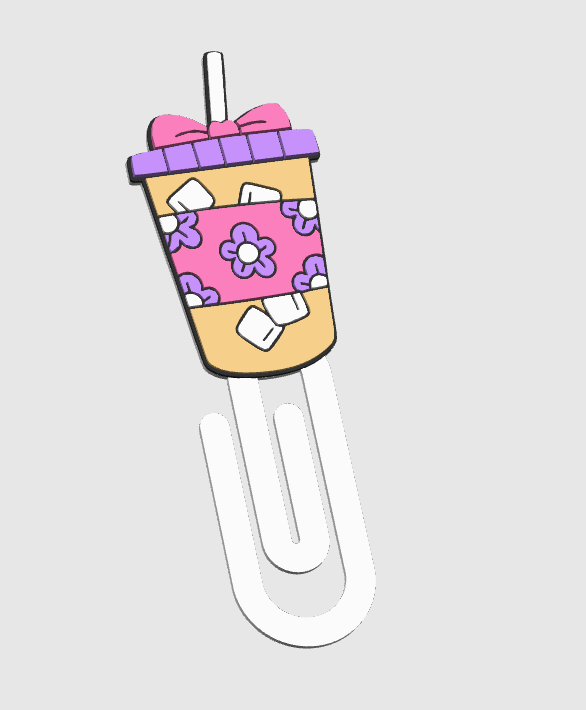 Iced coffee 3D paper clip