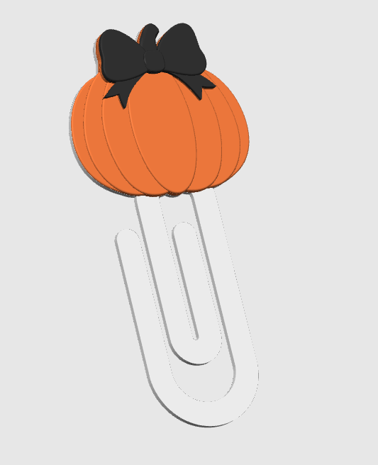 pumpkin bow 3D paper clip